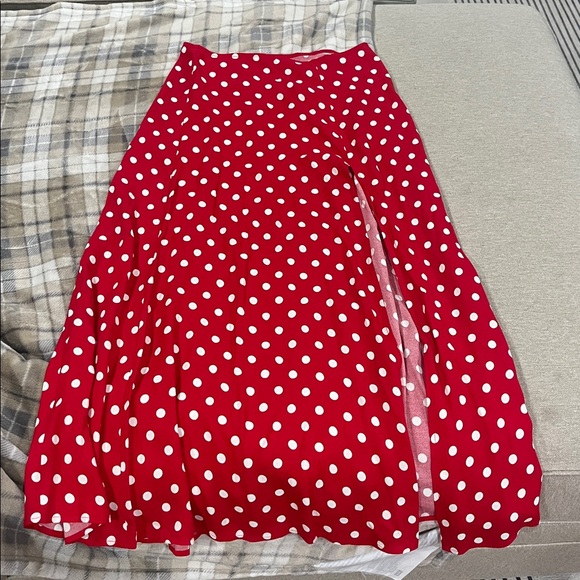 Reformation Dresses & Skirts - Reformation Red Polka Dot Zoe Skirt